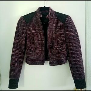 Bebe Wool Crop Motorcycle Jacket